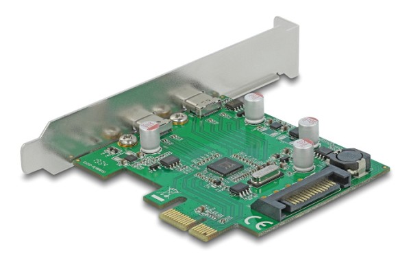 DELOCK κάρτα επέκτασης PCIe x1 σε 2x USB-C 90493, 5Gbps 90493