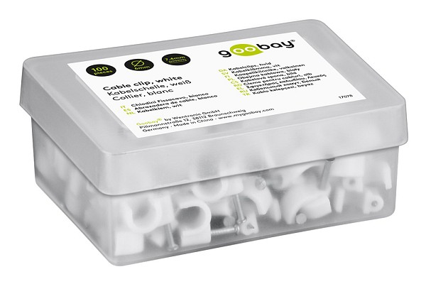 GOOBAY ρόκα στήριξης καλωδίων 17078, 6mm, λευκό, 100τμχ 17078