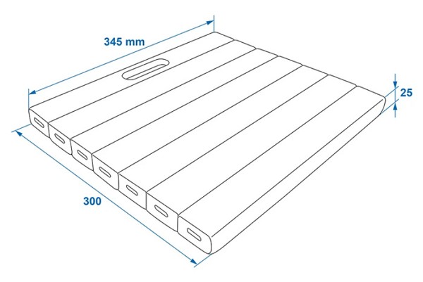 PROPLUS αφρώδες μαξιλάρι γονατίσματος 580012, 30x34.5x2.5cm, μπλε 580012