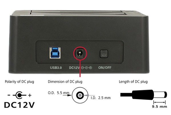 DELOCK docking station 62661, clone function, 2x HDD/SSD, 6Gb/s, μαύρο 62661
