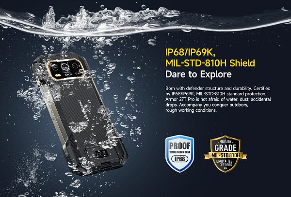 ULEFONE smartphone Armor 27T Pro, 6.78, 12/256GB, 5G, IP68/IP69K, μαύρο ARMOR27TPRO-BK