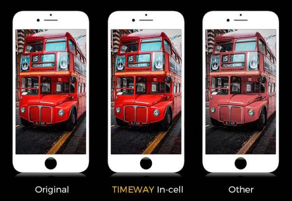 TW INCELL LCD για iPhone 8 Plus, camera-sensor ring, earmesh, μαύρη ILCD-013