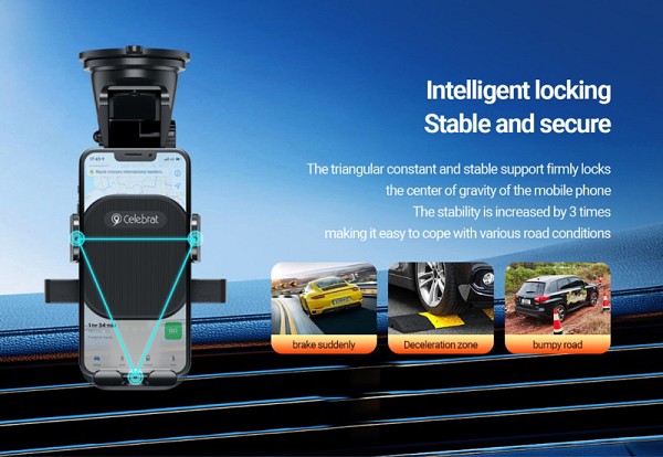 CELEBRAT βάση smartphone αυτοκινήτου HC-22 για ταμπλό, μαύρη HC-22