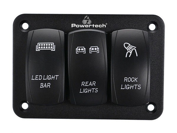 POWERTECH πάνελ σκαφών PTL-018 με 3x διακόπτες φώτων, IP65 PTL-018