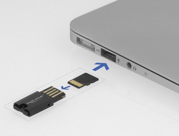 DELOCK USB card reader 91603 για κάρτες μνήμης micro SD, μαύρο 91603
