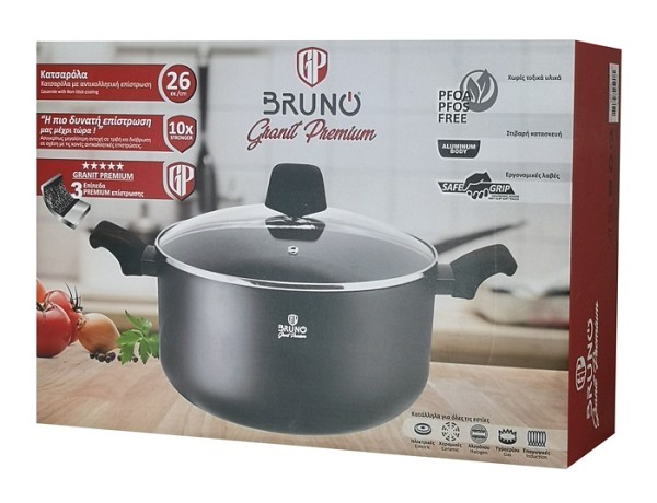 BRUNO κατσαρόλα Granit Premium BRN-0122 με αντικολλητική επίστρωση, 26cm BRN-0122