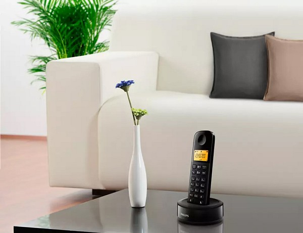 PHILIPS ασύρματο τηλέφωνο D1601B/34, με ελληνικό μενού, μαύρο D1601B-34