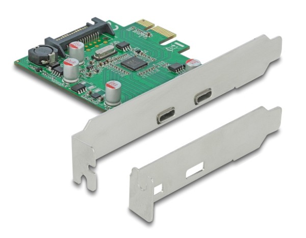 DELOCK κάρτα επέκτασης PCIe x1 σε 2x USB-C 90493, 5Gbps 90493