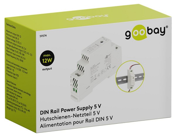 GOOBAY τροφοδοτικό 59574 για DIN rail, 5V/2.4A, 12W, IP20 59574
