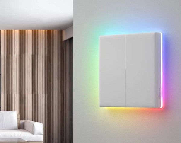 SONOFF smart διακόπτης T5-2C-86 με LED φωτισμό, διπλός, Wi-Fi, λευκός T5-2C-86