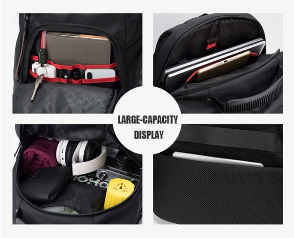 ARCTIC HUNTER τσάντα πλάτης B00341 με θήκη laptop 15.6, 30L, μαύρη B00341-BK
