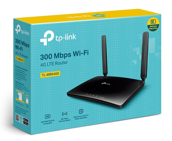 TP-LINK Wireless N Router TL-MR6400, 4G LTE, Wi-Fi 300Mbps, Ver. 4.0 TL-MR6400