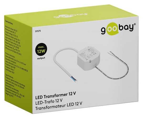GOOBAY μετασχηματιστής LED 59575, 12V/1A, 12W, IP65 59575