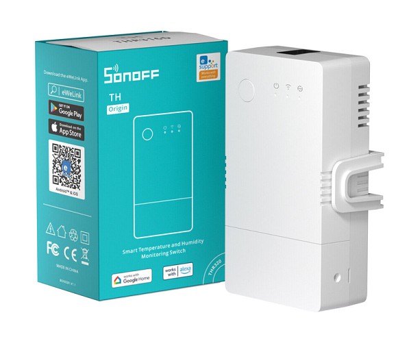 SONOFF smart διακόπτης ελέγχου θερμοκρασίας/υγρασίας THR320, Wi-Fi, 20A THR320