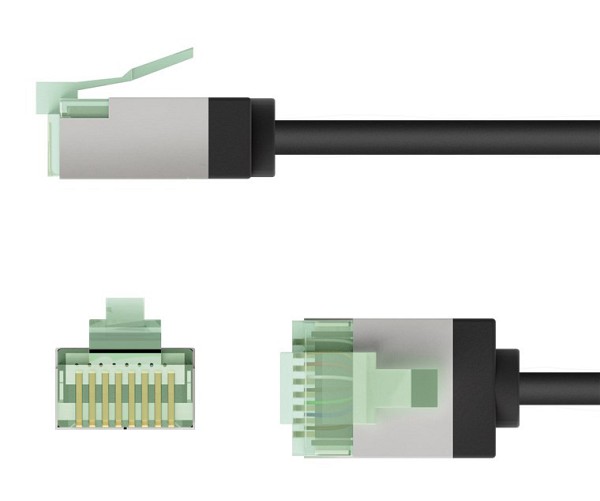 GOOBAY καλώδιο δικτύου 74354, CAT 8.1 U/FTP, slim, copper, 40Gbps, 2m, μαύρο 74354