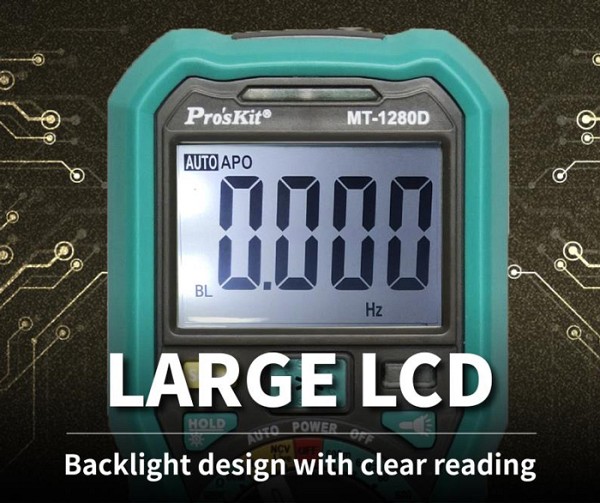 PROSKIT ψηφιακό πολύμετρο MT-1280D, 1000V DC, NVC, True RMS MT-1280D