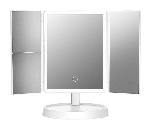 HOME USE επιτραπέζιος καθρέφτης HUH-0183, LED φως, 1x/2x/3x zoom, 2000mAh, λευκός HUH-0183