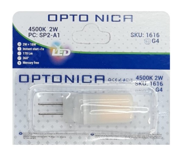 OPTONICA LED λάμπα 1616, 2W, 4500K, 170lm, G4 OPT-1616