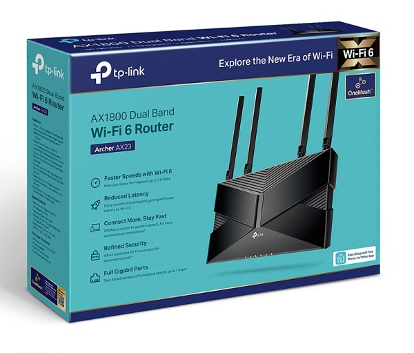 TP-LINK Router Archer AX23, WiFi 6, 1800Mbps AX1800, Dual Band, Ver. 1.0 ARCHER-AX23