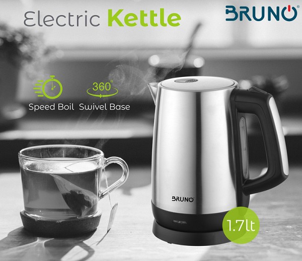 BRUNO Ηλεκτρικός βραστήρας BRN-0030, 2200W, 1.7lt, βάση 360° BRN-0030