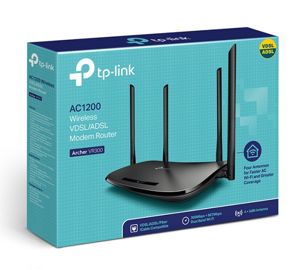 TP-LINK modem/router Archer VR300, VDSL/ADSL, 1200Mbps AC1200, Ver. 1.20 ARCHER-VR300
