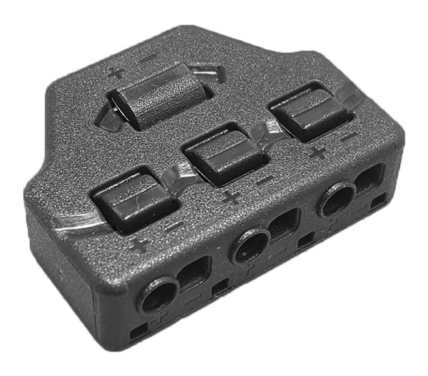 Splitter block TOOL-0096 για LED καλωδιοταινίες, 3-port, μαύρο TOOL-0096