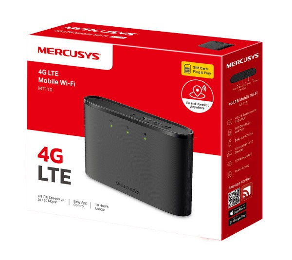 MERCUSYS router MT110, 4G LTE, WiFi 150 Mbps, 2200mAh, Ver. 1.0 MT110