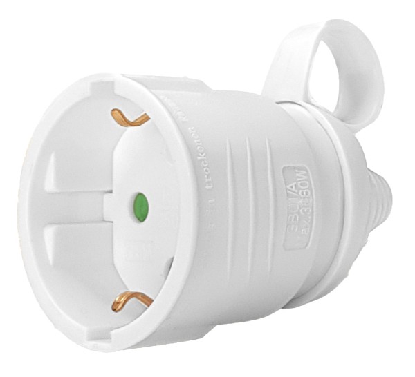 POWERTECH φις ρεύματος PT-887, 1x schuko, 16A, λευκό PT-887