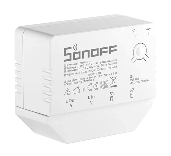 SONOFF smart διακόπτης ZBMINI-L, 1-gang, ZigBee 3.0, λευκός ZBMINI-L