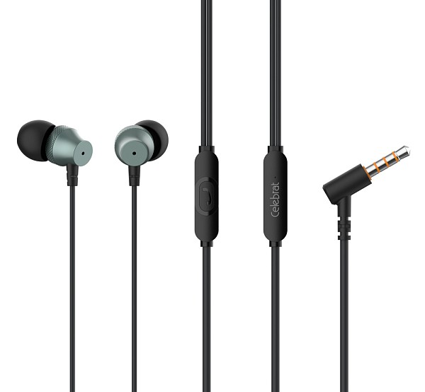 CELEBRAT earphones με μικρόφωνο D11, 3.5mm σύνδεση, Φ10mm, 1.2m, μαύρα D11-BK