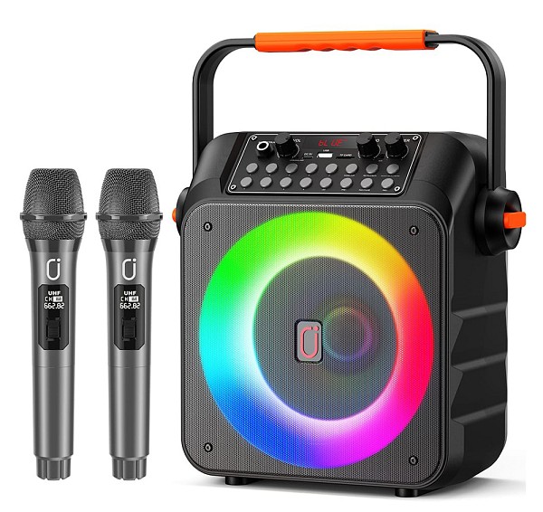JYX φορητό ηχείο T21-T με 2x μικρόφωνα, 18W, 3000mah, LED, μαύρο JYX-T21-T