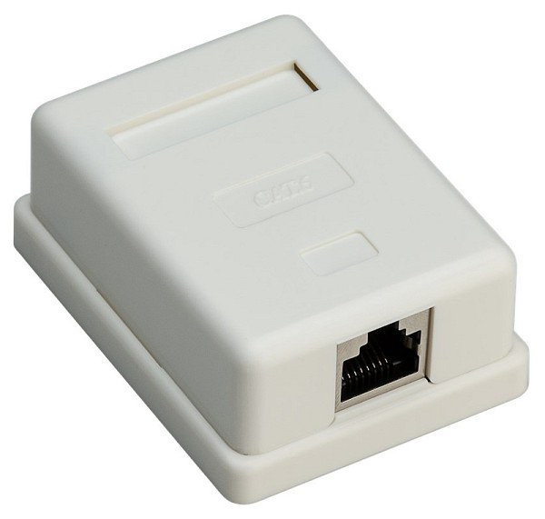 GOOBAY επιτοίχια πρίζα δικτύου 77634, 1 θύρα RJ45, CAT 6 STP, λευκή 77634