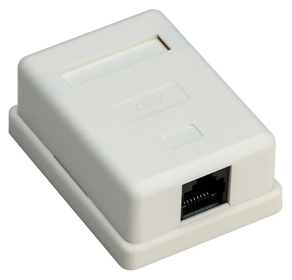 GOOBAY επιτοίχια πρίζα δικτύου 77632, 1 θύρα RJ45, CAT 6 UTP, λευκή 77632