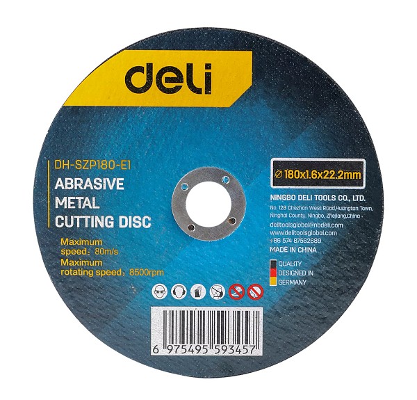 DELI δίσκος κοπής μετάλλου DH-SZP180-E1, 180mm, 8500rpm DH-SZP180-E1