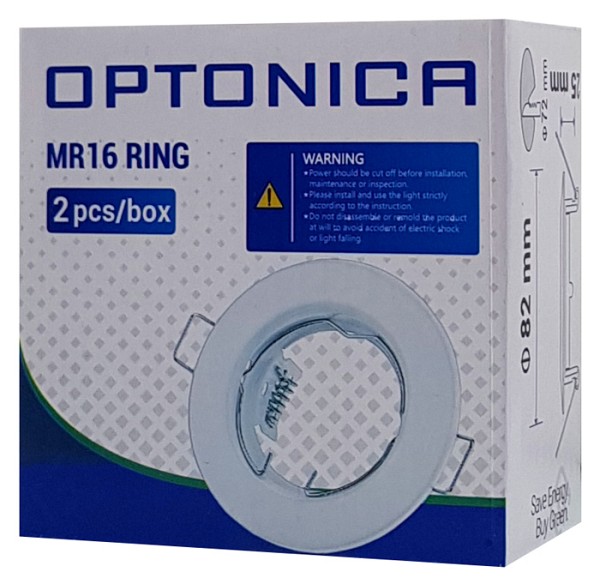 OPTONICA μεταλλικό πλαίσιο spot για MR16 5071, χωνευτό, 82x28mm, 2τμχ OPT-5071