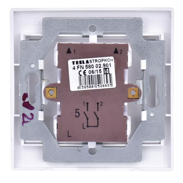 TESLA STROPKOV διακόπτης κομμυτατέρ Praktik A0264, διπλός, λευκός A0264