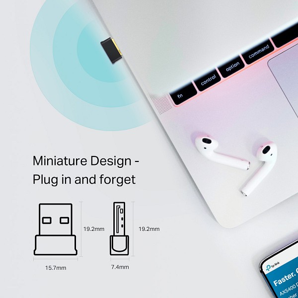 TP-LINK Nano Wi-Fi Bluetooth 4.2 USB Adapter Archer T2UB Nano, Ver. 1.0 ARCHER-T2UBNANO