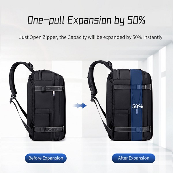 ARCTIC HUNTER τσάντα πλάτης B00540 με θήκη laptop 15.6, 18L, μαύρη B00540-BK