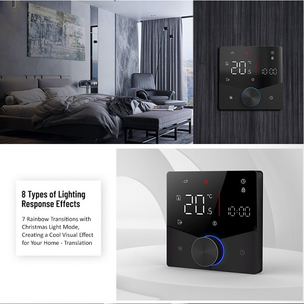 Smart θερμοστάτης χώρου BHT-009GBLW, πετρελαίου, Wi-Fi, μαύρος BHT-009GBLW