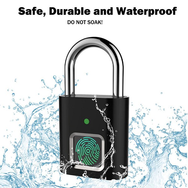 Λουκέτο ασφαλείας με fingerprint CTL-0021, 50mm, μεταλλικό, μαύρο CTL-0021