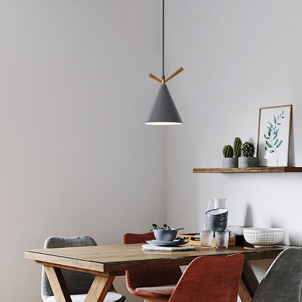 POWERTECH φωτιστικό οροφής HLL-0068, E27, Φ15, μεταλλικό, γκρι HLL-0068