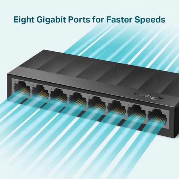 TP-LINK desktop switch LiteWave LS1008G, 8-port 10/100/1000Mbps, Ver 3.0 LS1008G