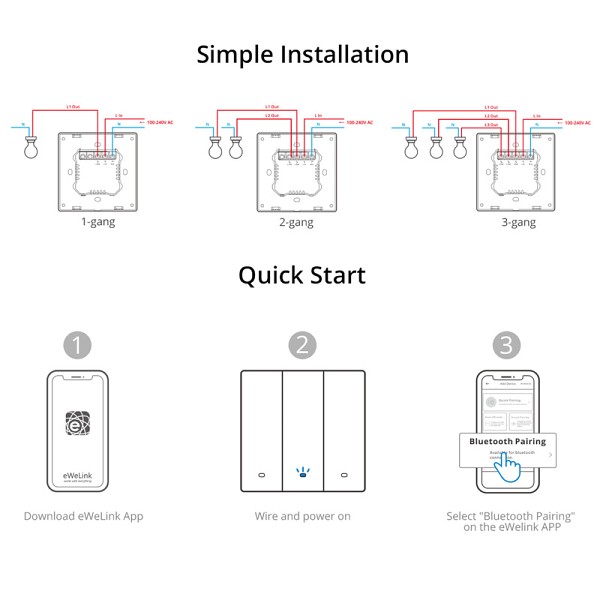 SONOFF smart διακόπτης M5-3C-86, τριπλός, WiFi, γκρι M5-3C-86