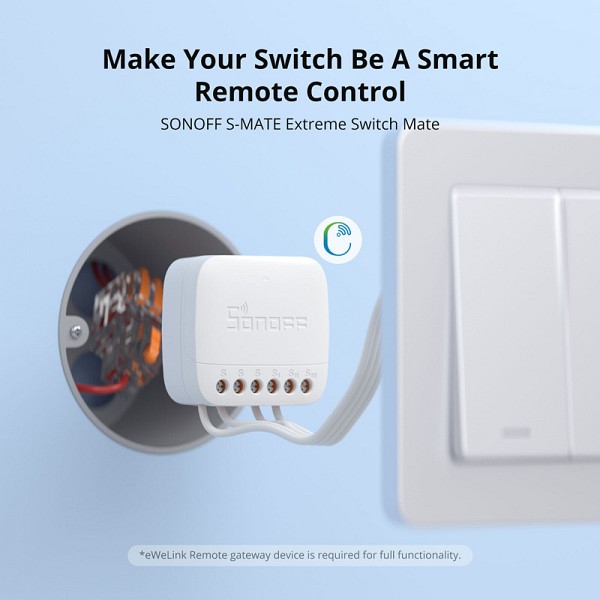 SONOFF smart διακόπτης S-MATE2, 3 κανάλια, μπαταρίας, λευκός S-MATE2