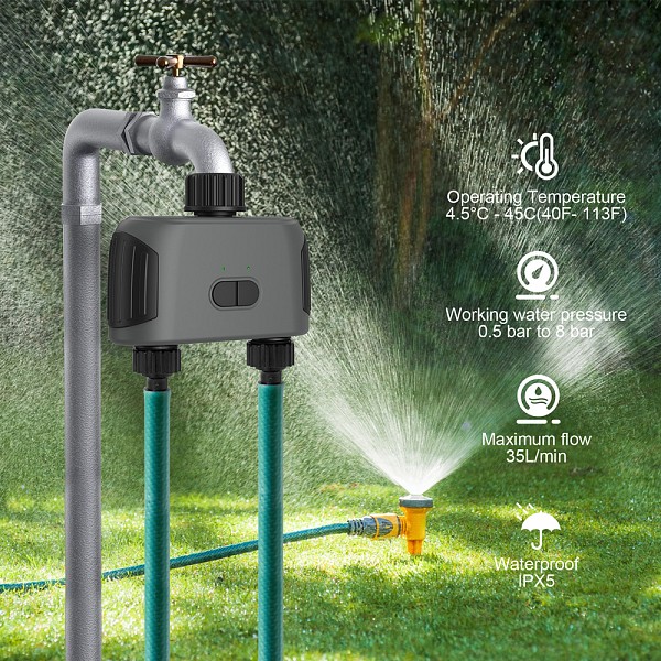 INHOCON smart προγραμματιστής ποτίσματος SGW02 2 θέσεων, Bluetooth, IP55 SGW02