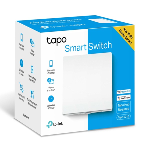 TP-LINK smart διακόπτης Tapo S210 με μπαταρία, μονός, 868MHz, Ver 1.0 TAPO-S210
