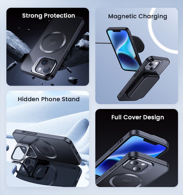 USAMS θήκη Geying US-BH856 για iPhone 15 Plus, διάφανη/μπλε IP15MGY02