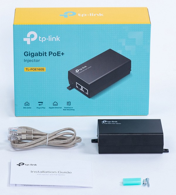 TP-LINK Gibagit PoE+ Injector TL-POE160S, 802.3af/at TL-POE160S