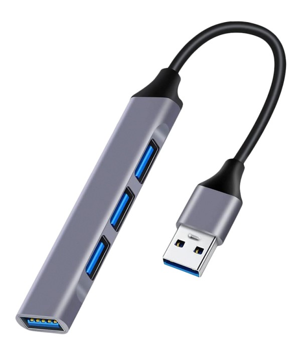 POWERTECH USB hub PT-1114, 4x θυρών, 5Gbps, USB σύνδεση, γκρι PT-1114
