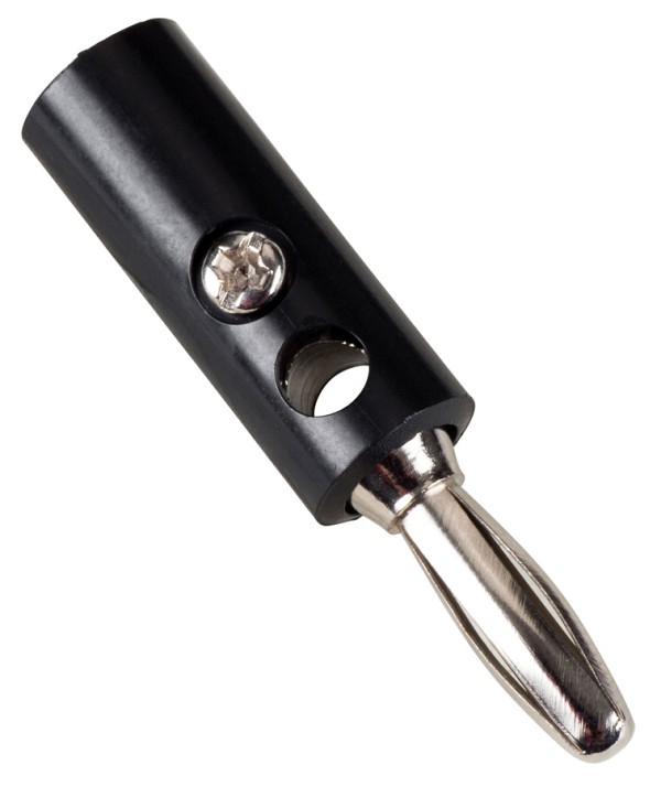 POWERTECH βύσμα μπανάνα plug CAB-V038, αρσενικό, 4.5mm, μαύρο, 4τμχ CAB-V038